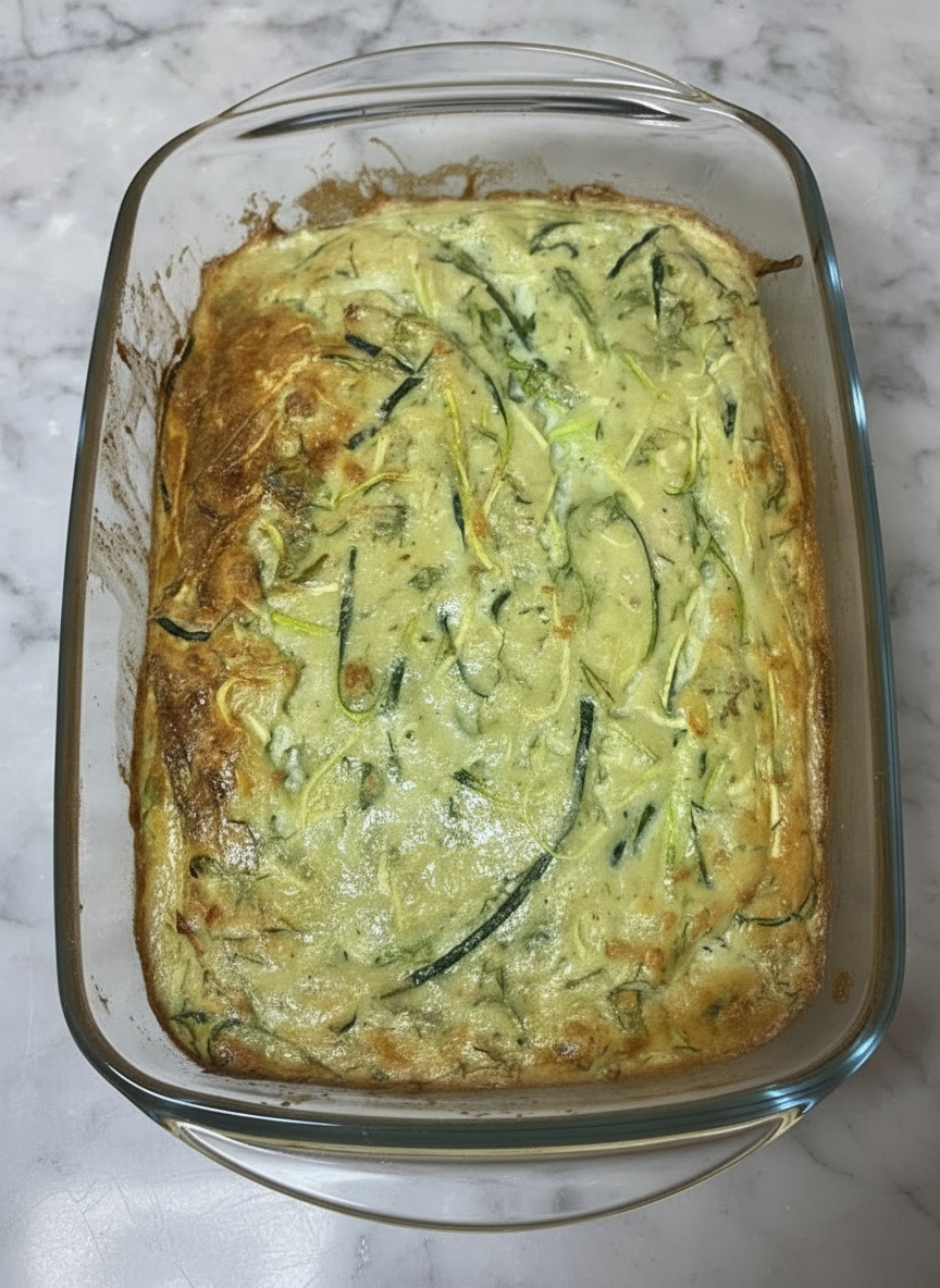 פשטידת זוקיני דלת פחמימה וללא גלוטן, אפויה ומוכנה להגשה